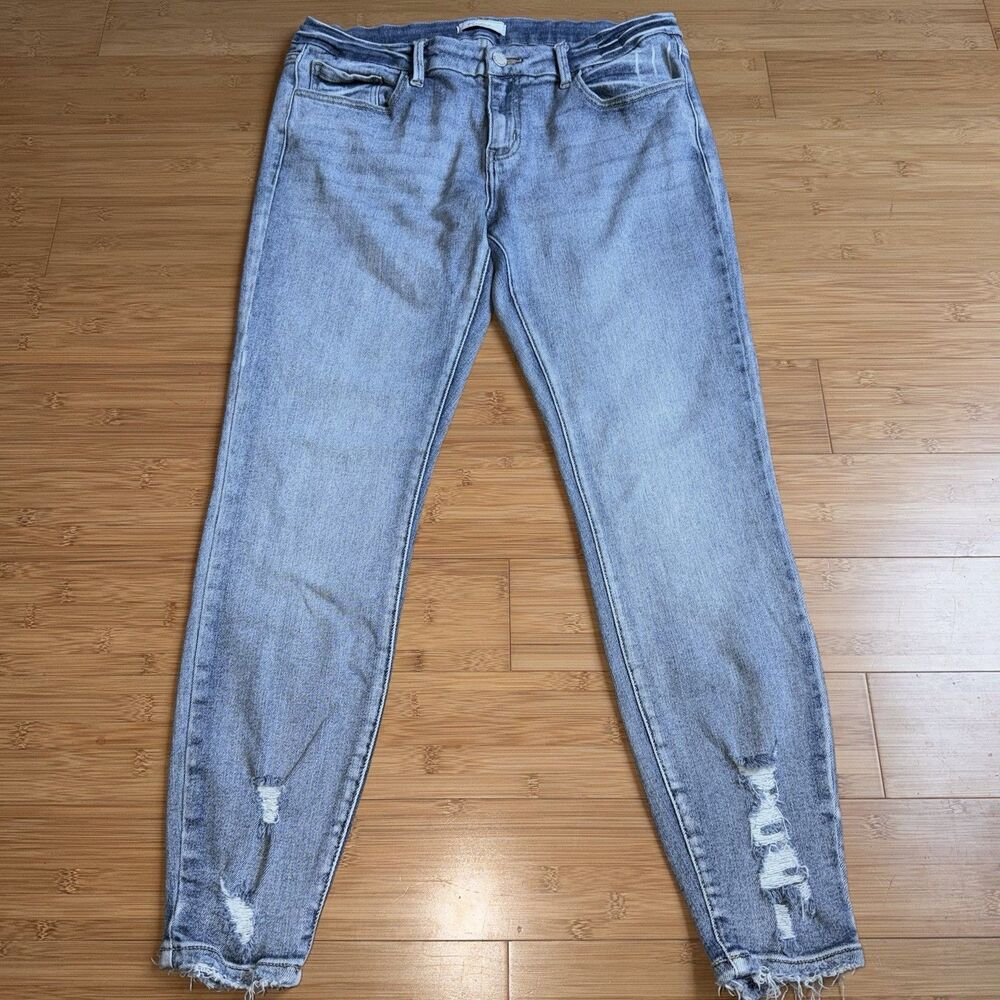KanCan Signature Low Rise Ankle Skinny Jeans 31 Distressed Raw Hem 28” Inseam